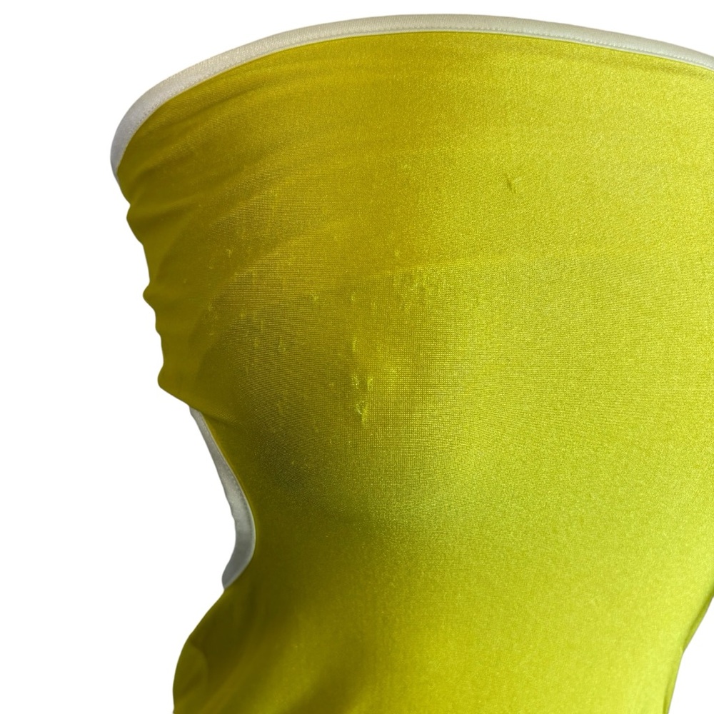 BAOBAB Mambo Evening Dress Neon Yellow Strapless Bandeau Cutout Small Women's - Picture 7 of 11